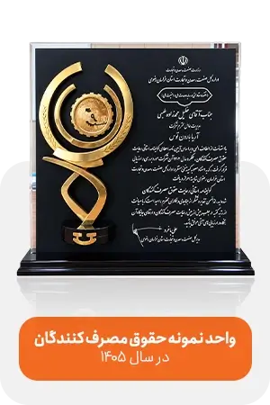 تندیس و لوح تقدیر آریا بارون توس به عنوان واحد نمونه رعایت حقوق مصرف کنندگان سال ۱۴۰۵